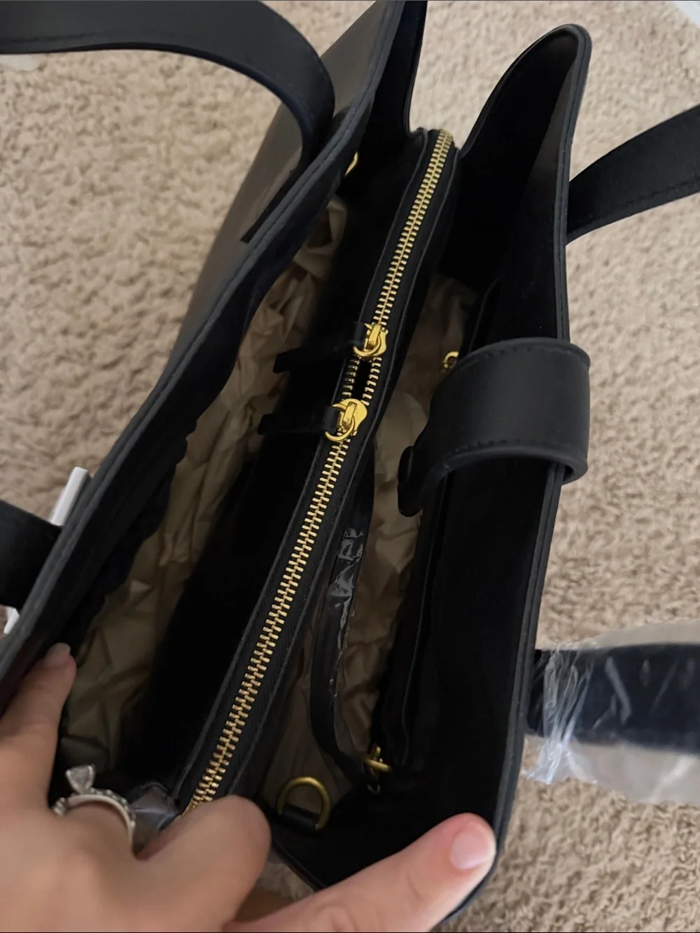 The Satchel diaper bag black matte by Fawn Design